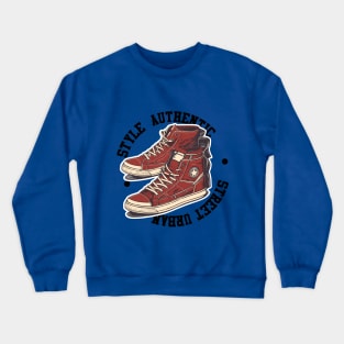 Vintage Shoes with Street Urban Text Crewneck Sweatshirt